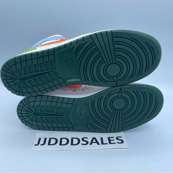 Nike Air Jordan 1 Mid 'Spring Stitch' Sneakers Youth DX2462-100 Sz 7Y / WMNS 8.5 - Picture 6 of 9